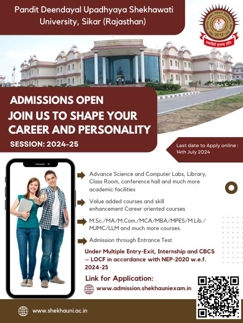 Welcome To Pt. Deendayal Upadhyaya Shekhawati University, Sikar (Raj.)